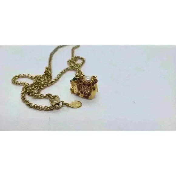 Vintage Joan Rivers Swarovski Crystal Elephant Gold Electroplate Necklace 1990s - Picture 7 of 16